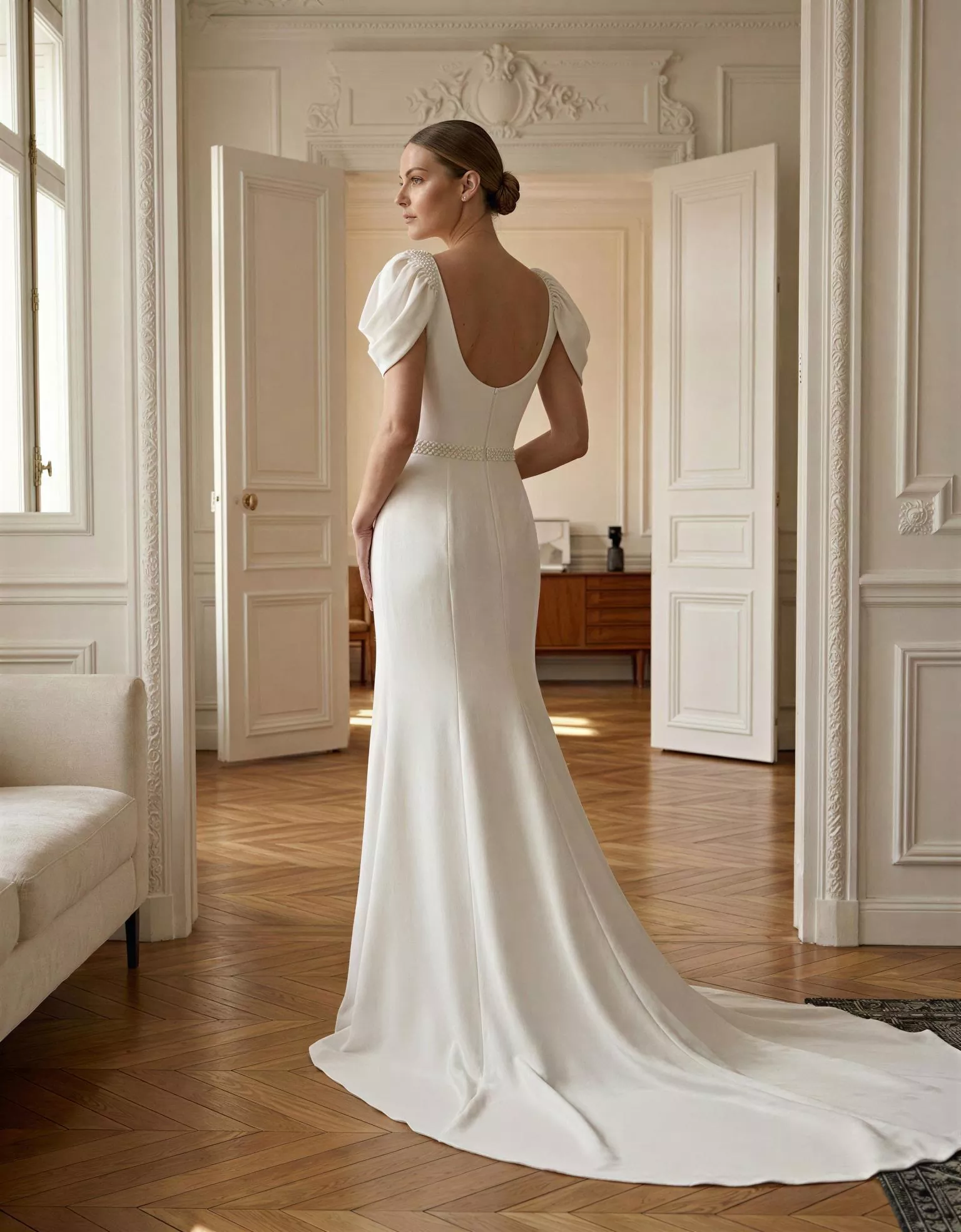 vestido-novia-calyndor-outletnupcial-crepé-escoteenv-espaldaenu-atelierdebodas