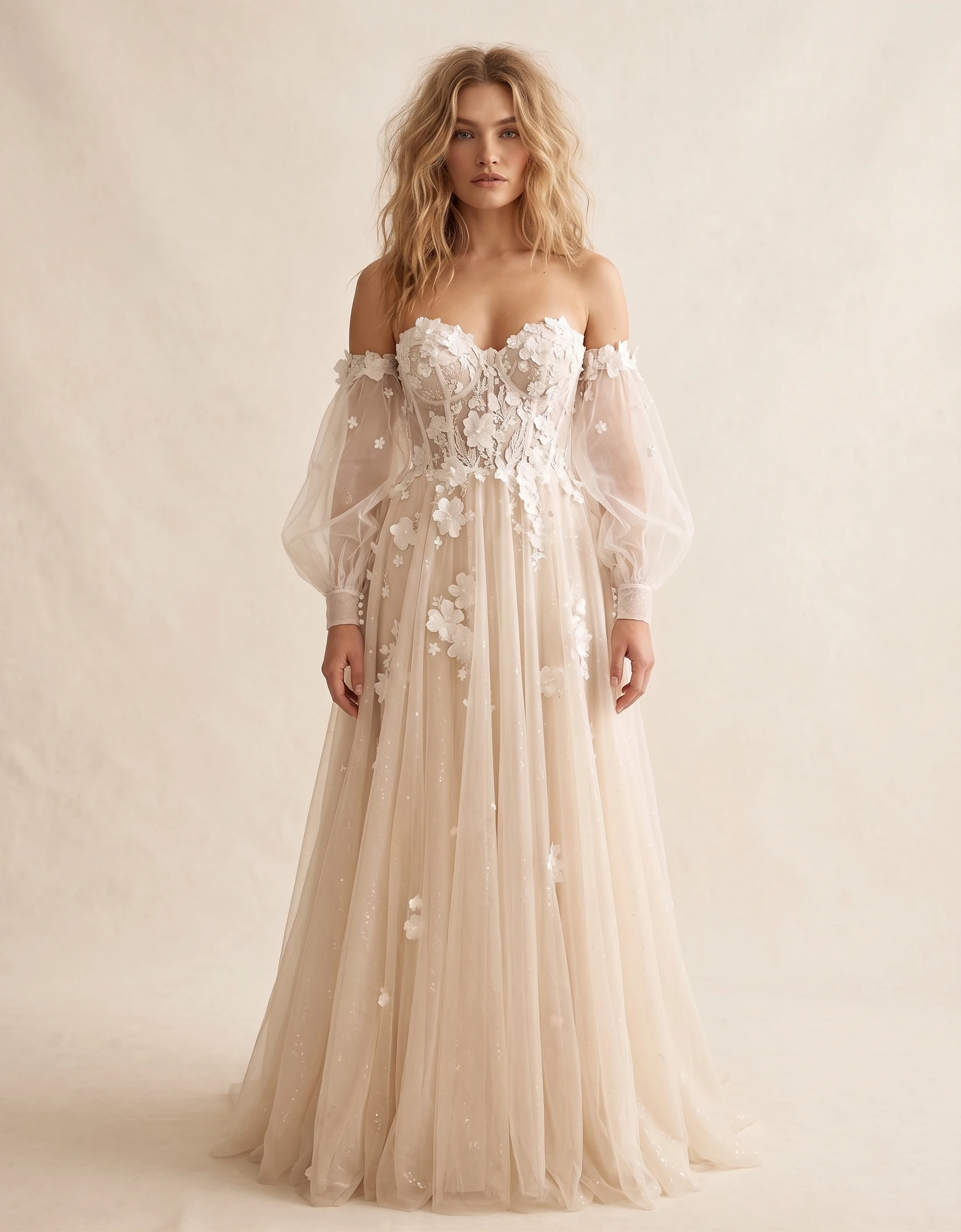 Vestido de novia Alba corte A outlet - Outlet Nupcial
