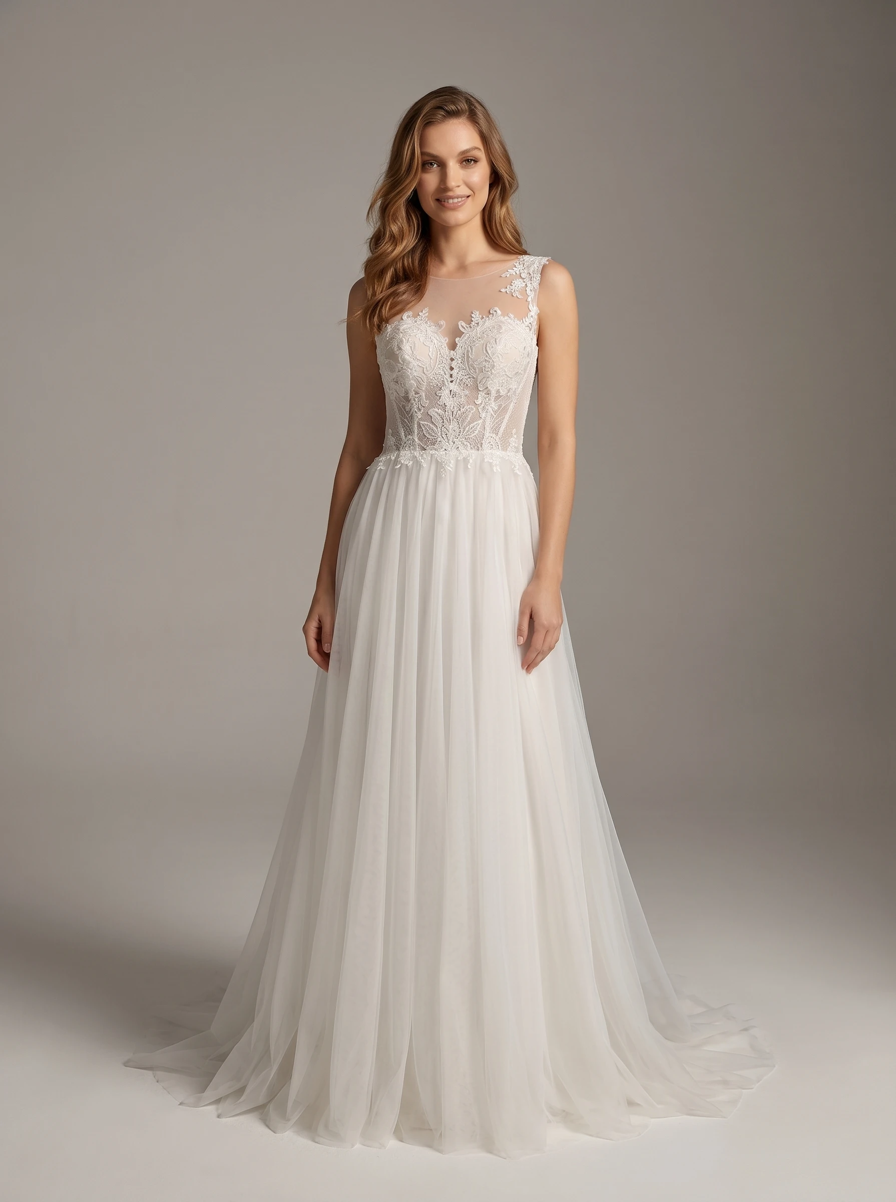 Vestido de novia Alyson corte A outlet - Outlet Nupcial