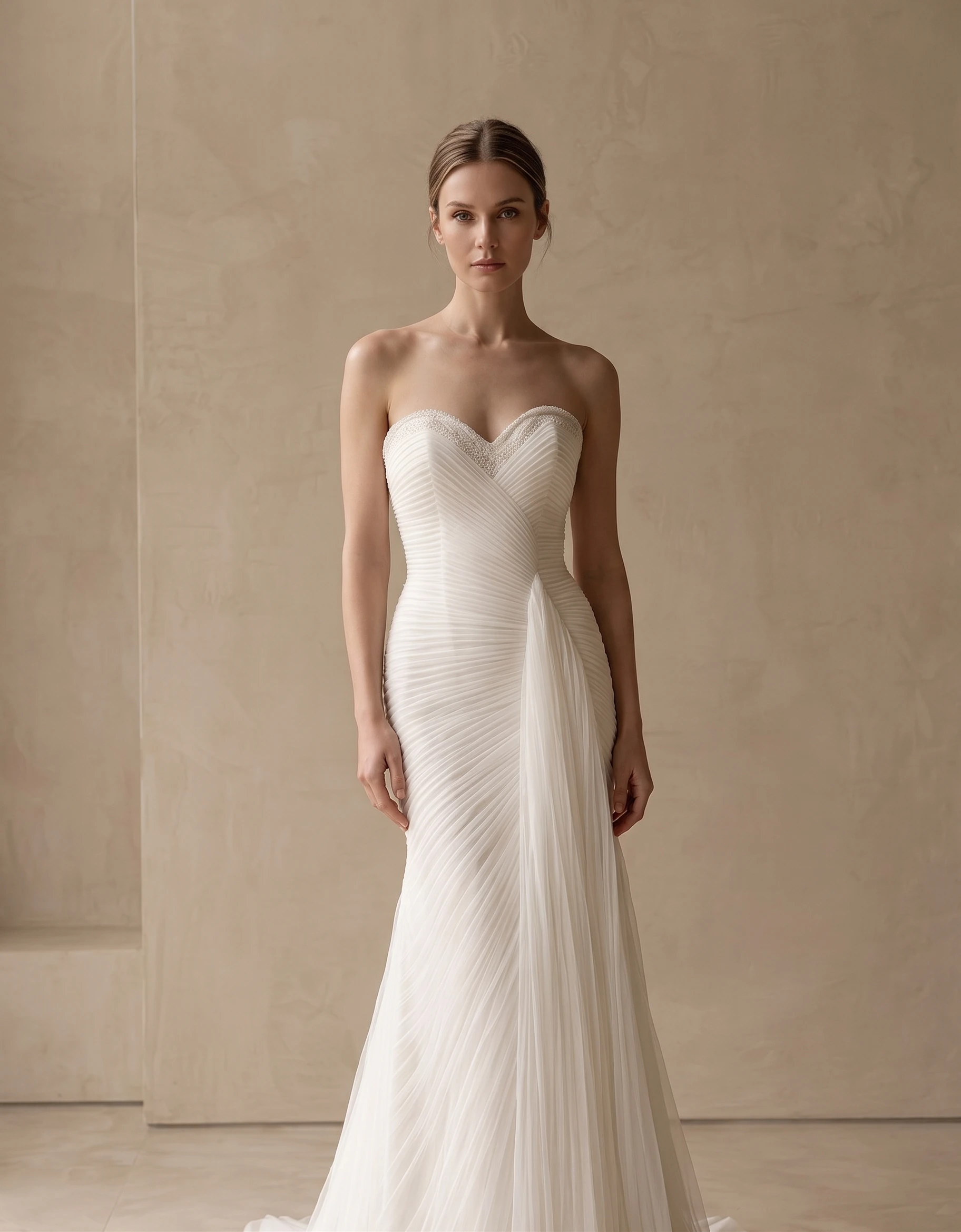 vestido-novia-arboleda-drapeado-escotecorazon-espaldacorazon-frente-outletnupcial