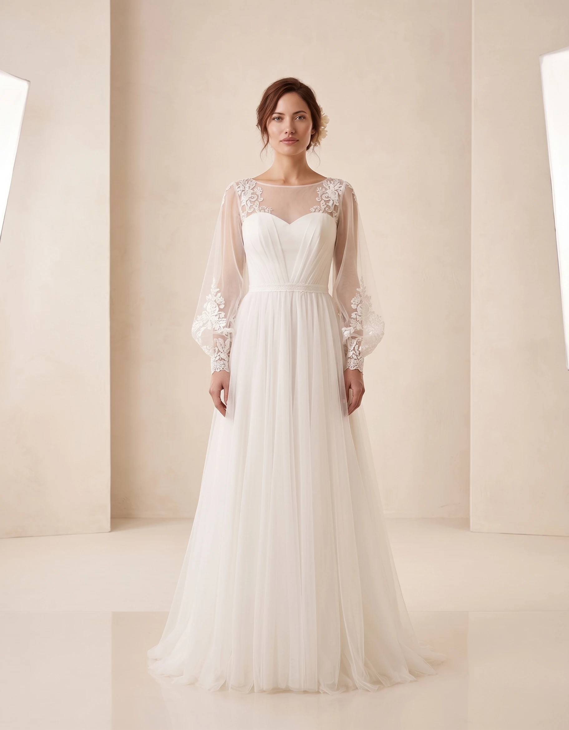 Vestido de novia Brooke manga larga outlet - Outlet Nupcial