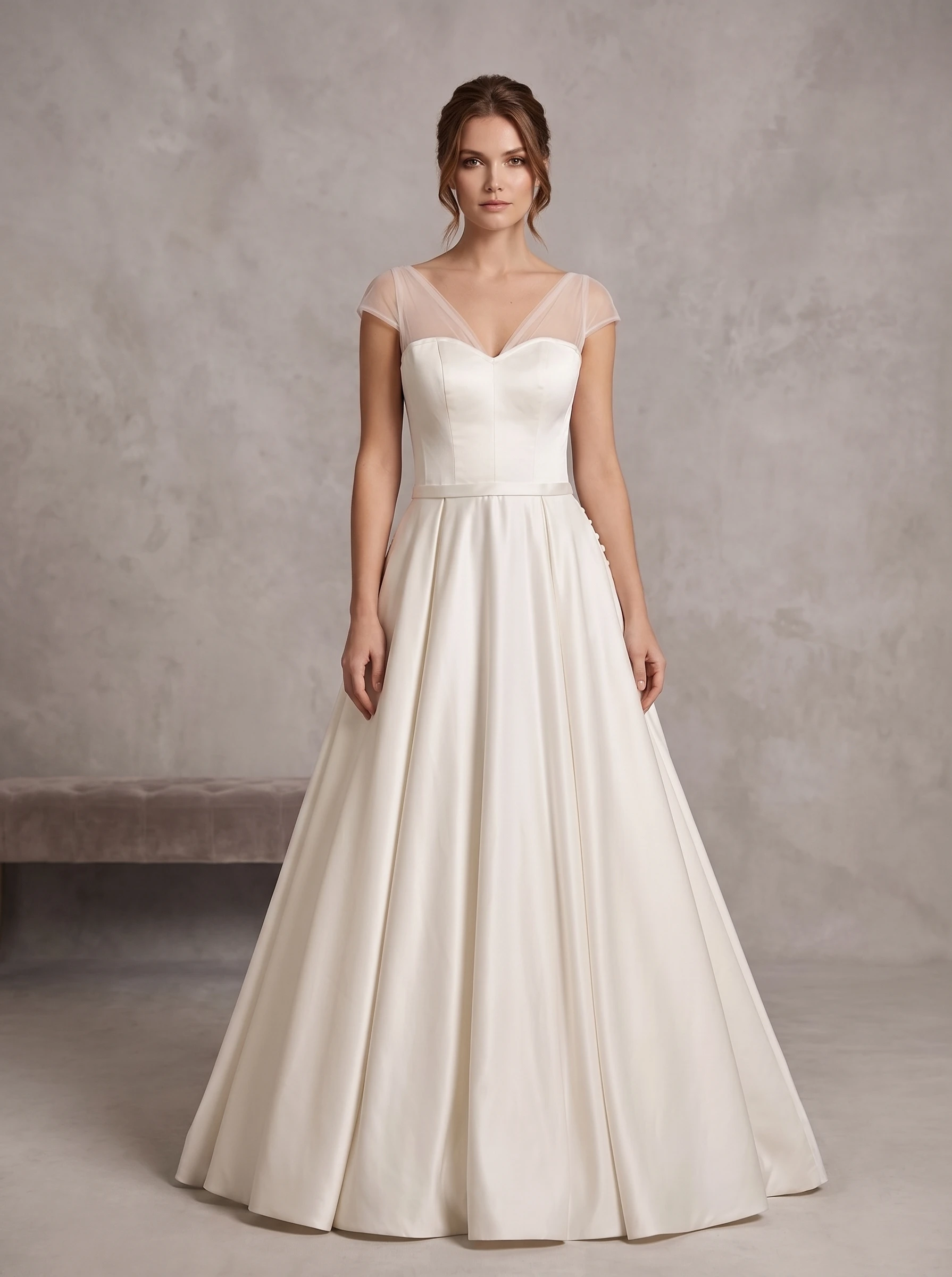 Vestido de novia Jovani liso corte A outlet - Outlet Nupcial