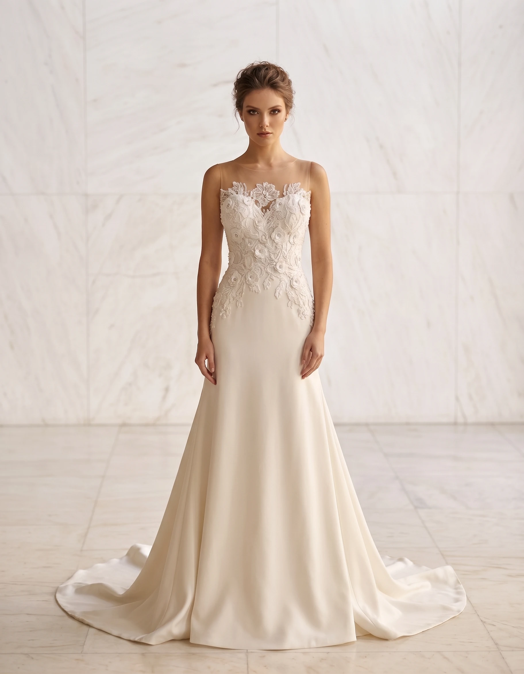 vestido-novia-mikado-encaje-escoteilusion-espaldailusion-frente-outletnupcial