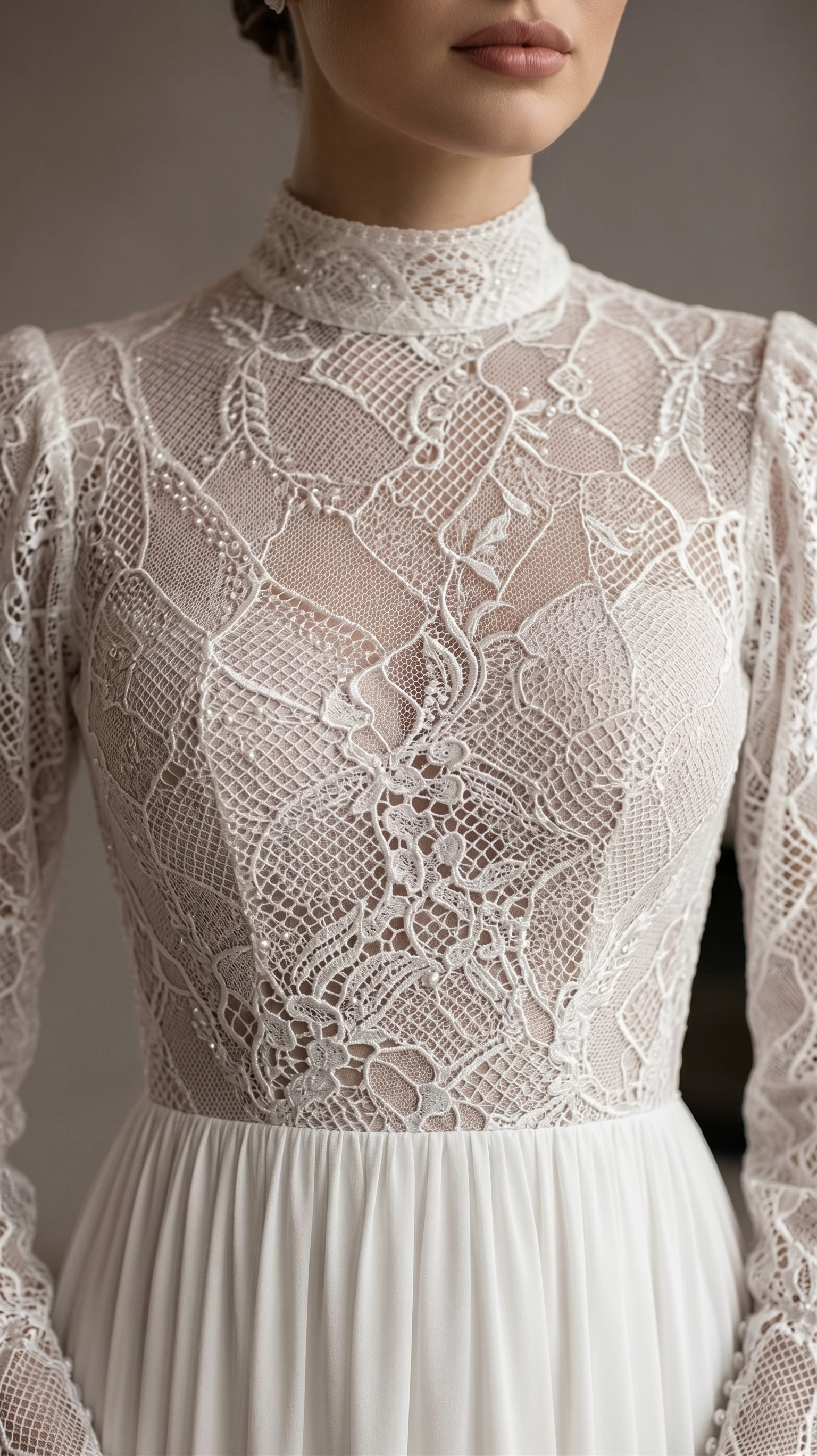 vestido-novia-solandi-encaje-escotecerrado-espaldacerrado-detalle-outletnupcial